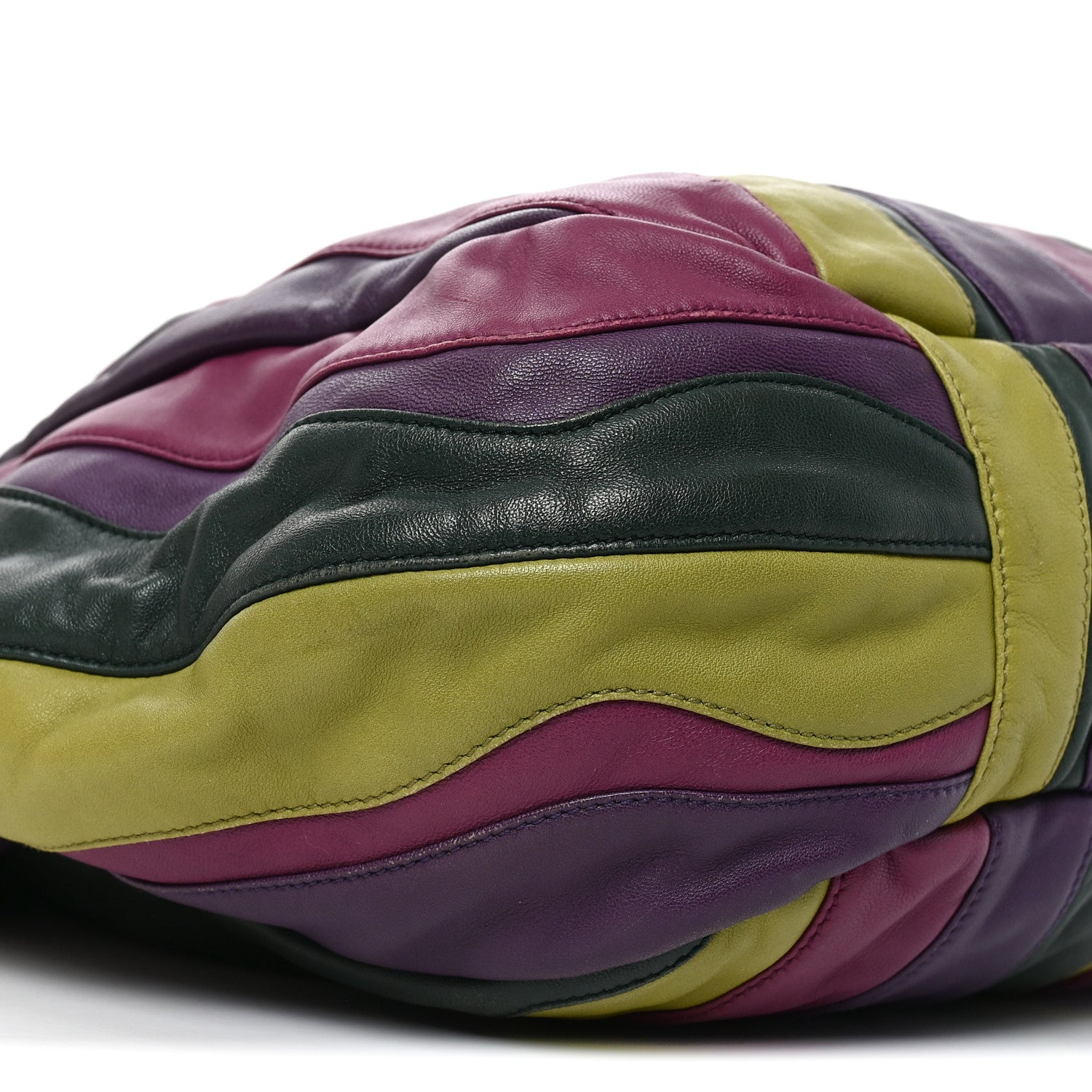 Nappa Trembled Blossoms Stripes Shoulder Bag Viola Alloro