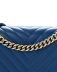 Lambskin Chevron Quilted New Medium Boy Flap Blue