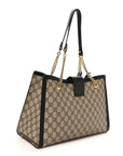 GG Supreme Monogram Medium Padlock Tote Black