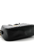 Calfskin Matelasse Small GG Marmont Chain Shoulder Bag Black