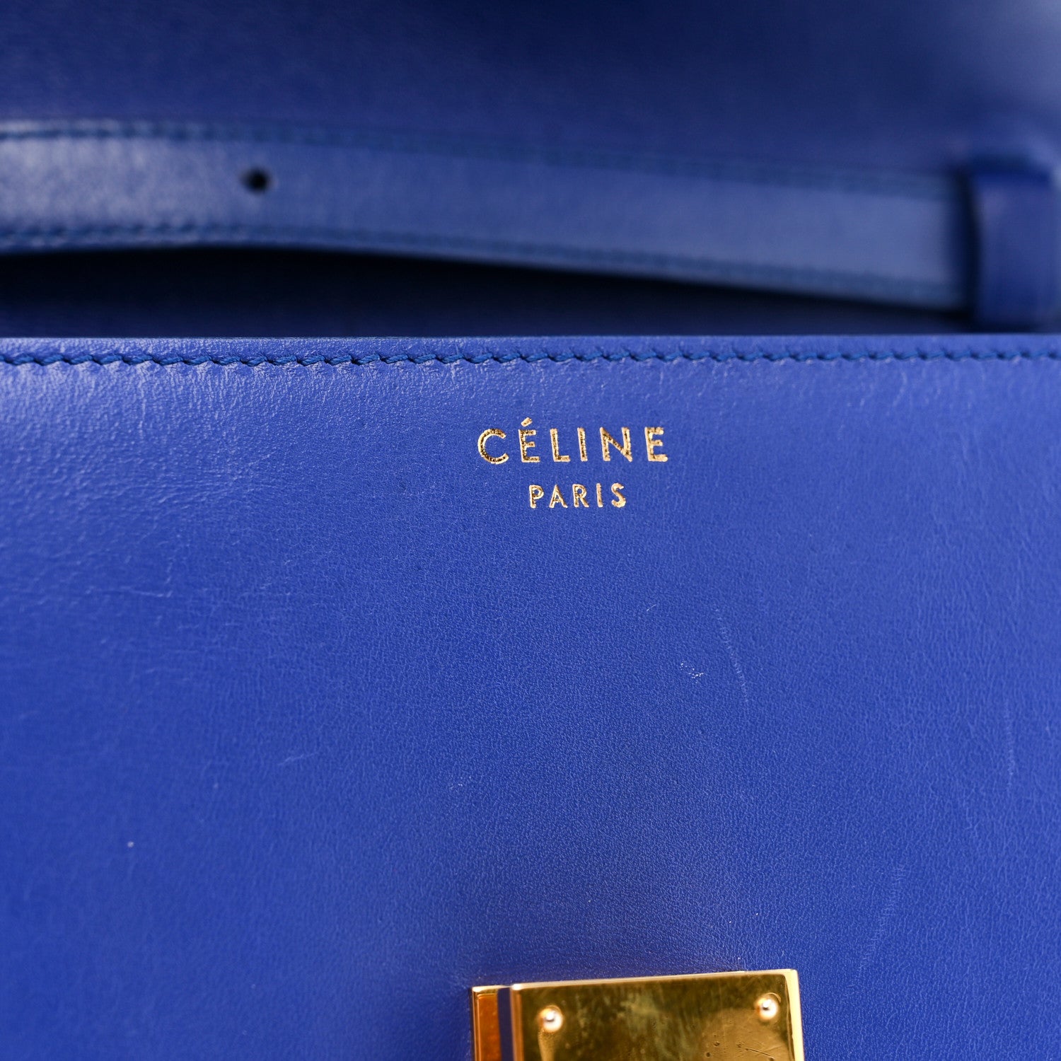 Box Calfskin Medium Classic Box Flap Bag Indigo
