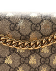 GG Supreme Monogram Bees Medium Padlock Shoulder Bag Beige Oro Black