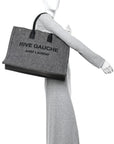 Wool Calfskin Rive Gauche Tote Grey
