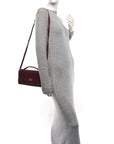 Smooth Calfskin Small Bel Air Clutch On Strap Dark Burgundy