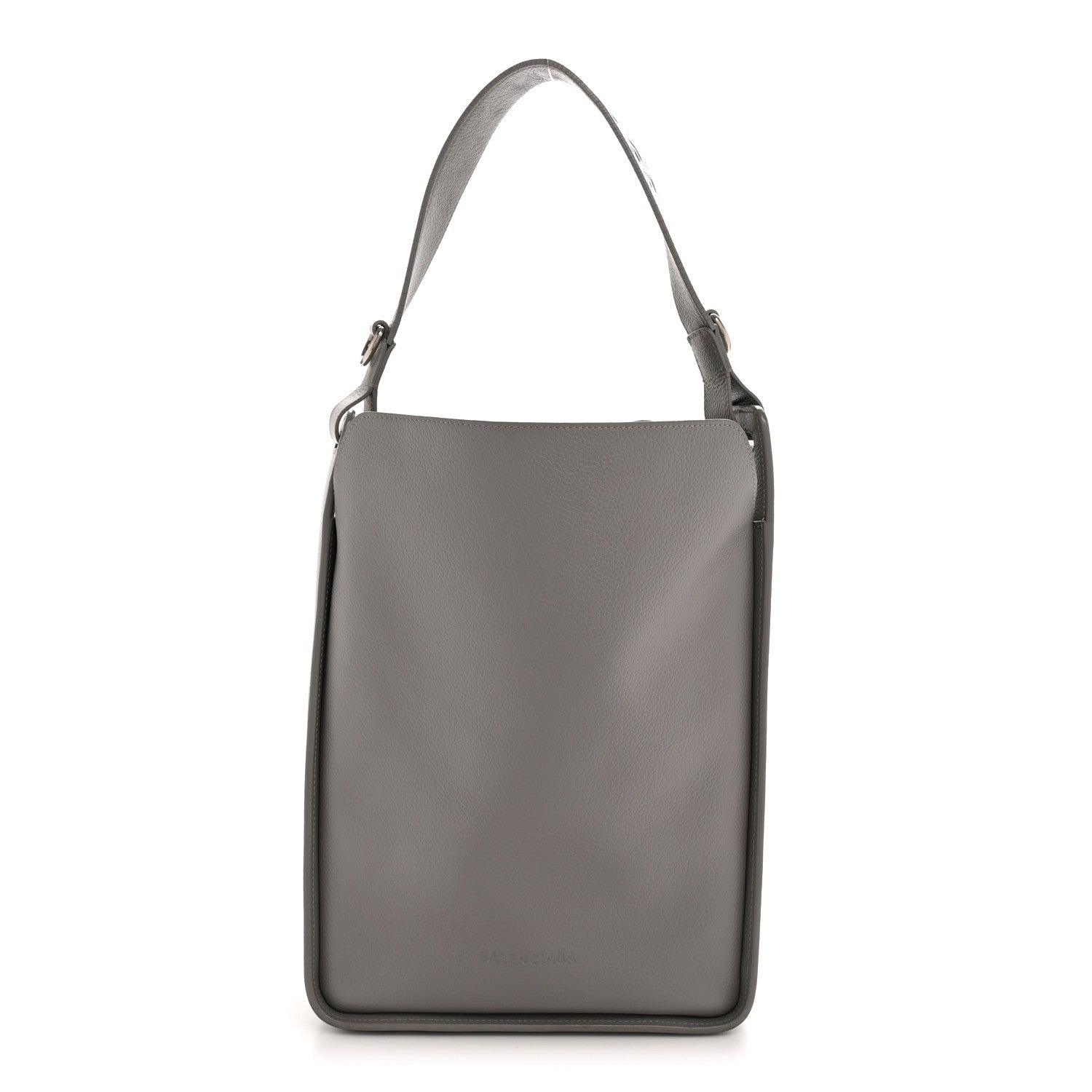 Calfskin Logo Embossed Small Tool 2.0 North-South Tote BLCG Grey