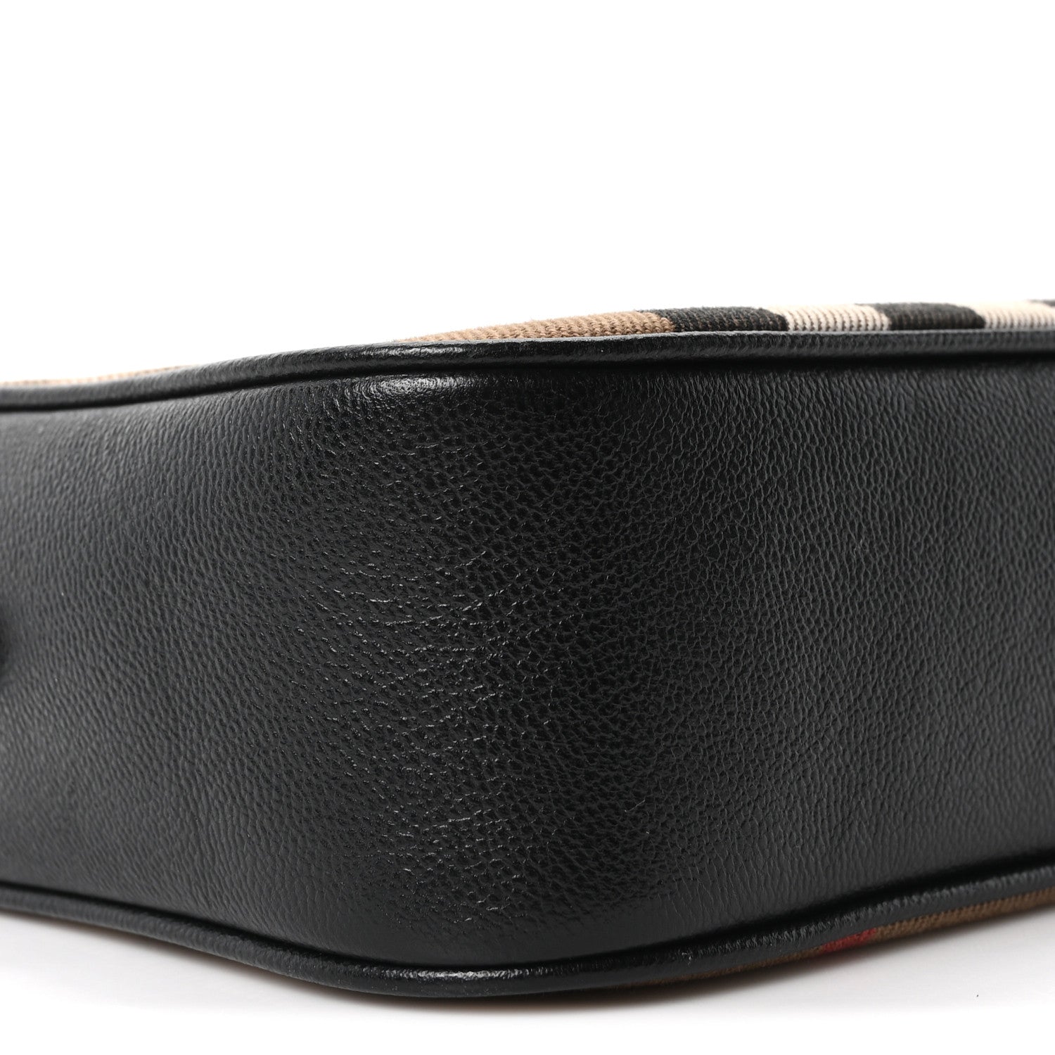 Giant Check Calfskin Large Camera Bag Black
