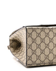 X GCCI GG Supreme Monogram Medium Hourglass Top Handle Bag Beige Ebony