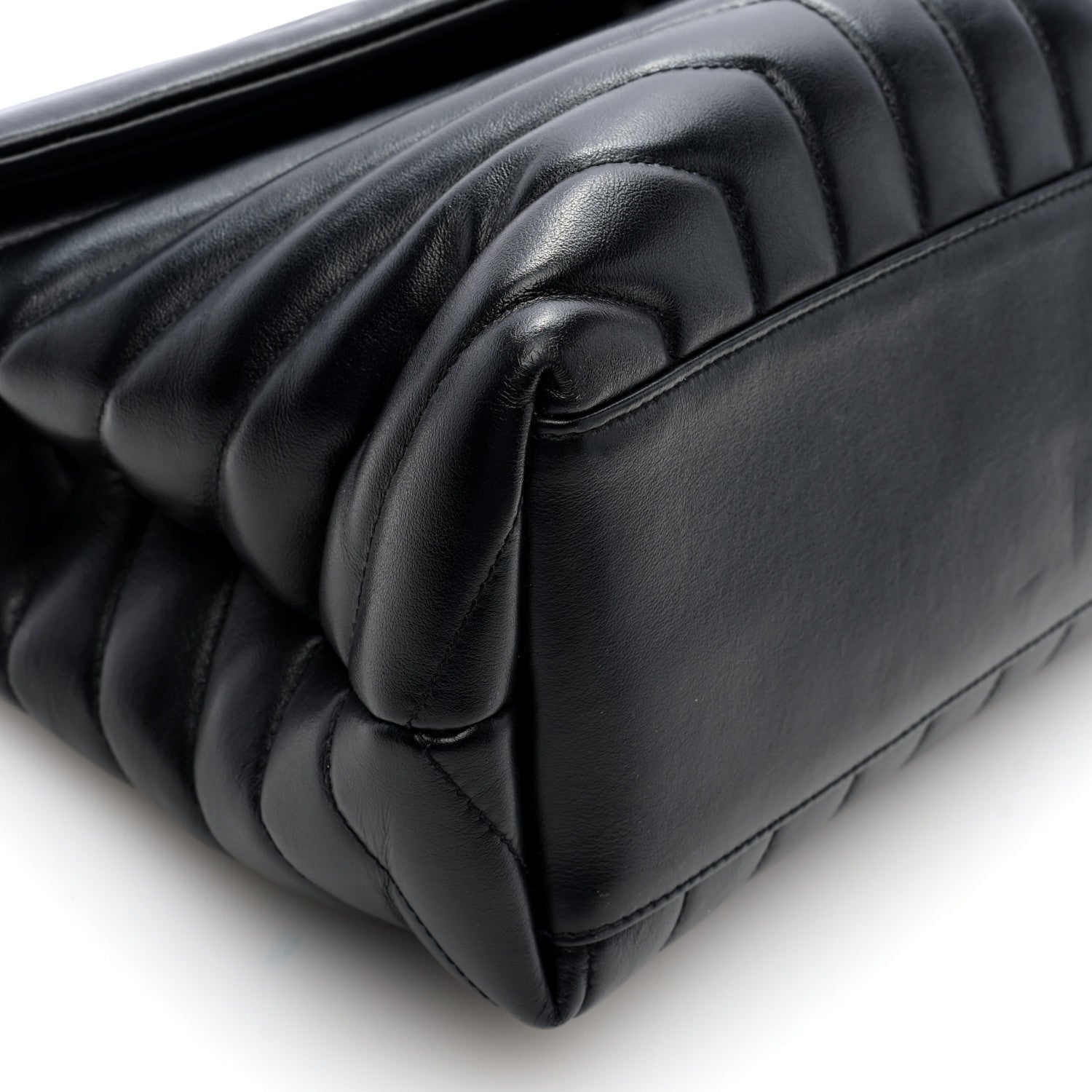 Calfskin Y Quilted Monogram Monochrome Medium Loulou Chain Satchel Black