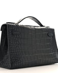 Matte Alligator Kelly Pochette Black
