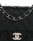 Caviar Quilted Mini Square Flap Black