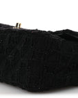 Tweed Quilted Mini Rectangular Flap Black