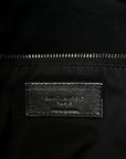Lambskin Quilted Monogram Monochrome Medium Loulou Puffer Chain Satchel Black
