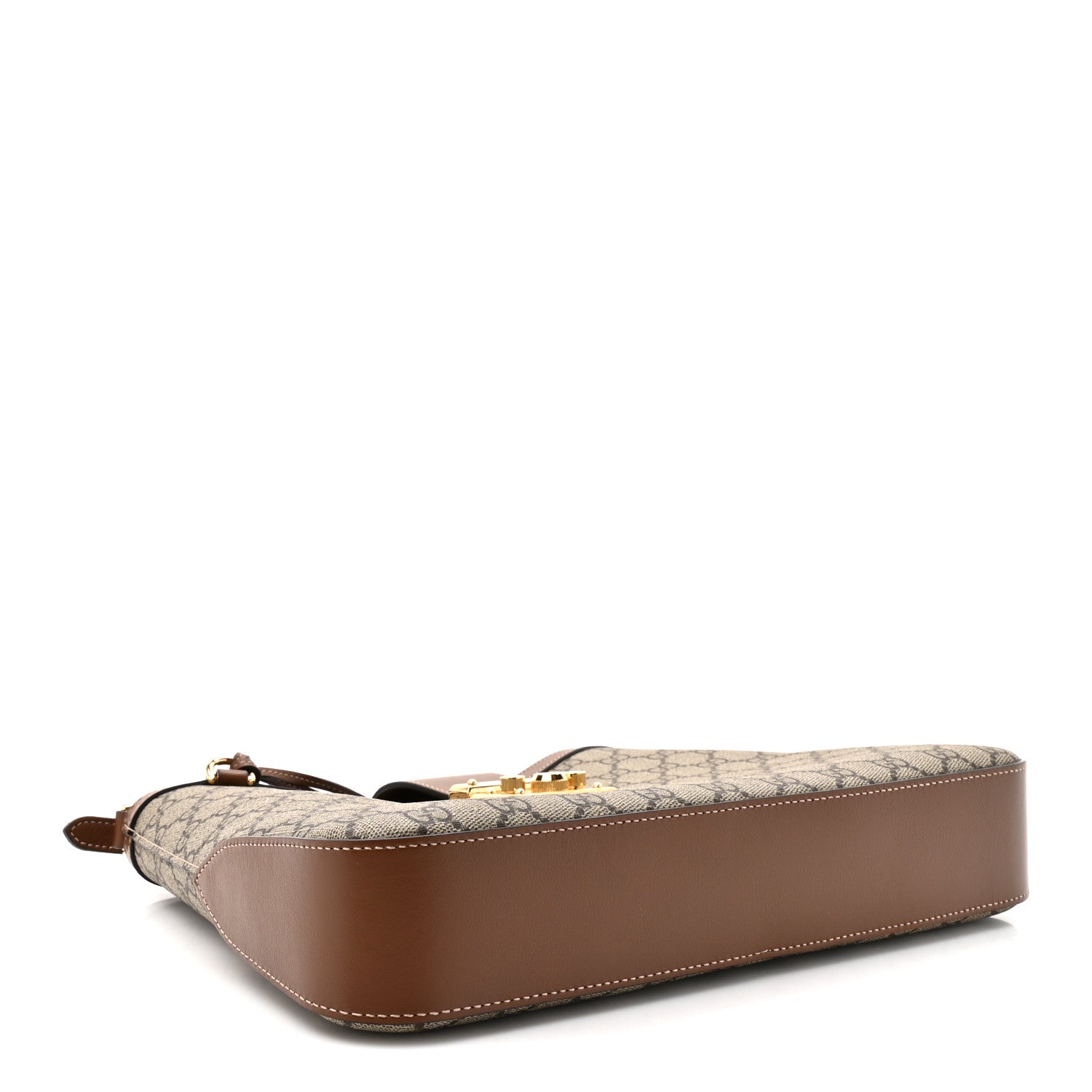 GG Supreme Monogram Medium Padlock Shoulder Bag Beige Ebony Brown Sugar