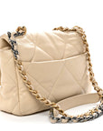 Lambskin Quilted Medium CHNL 19 Flap Light Beige
