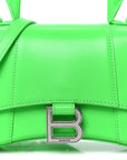 Shiny Box Calfskin Hourglass Top Handle Bag XS Fluo Green