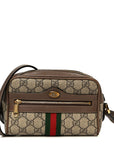 GG Supreme Monogram Web Mini Ophidia Shoulder Bag Brown