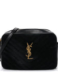Suede Calfskin Monogram Lou Camera Bag Black