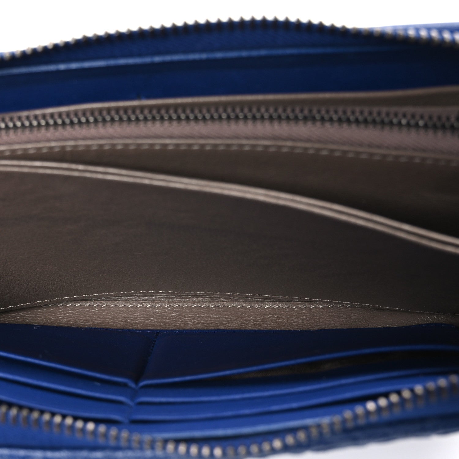 Nappa Intrecciato Zip Around Wallet Cobalt