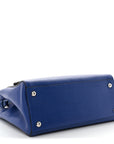 Vitello Elite Petite 2Jours Tote Blue Neon