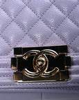 Caviar Quilted Medium Boy Flap Light Purple