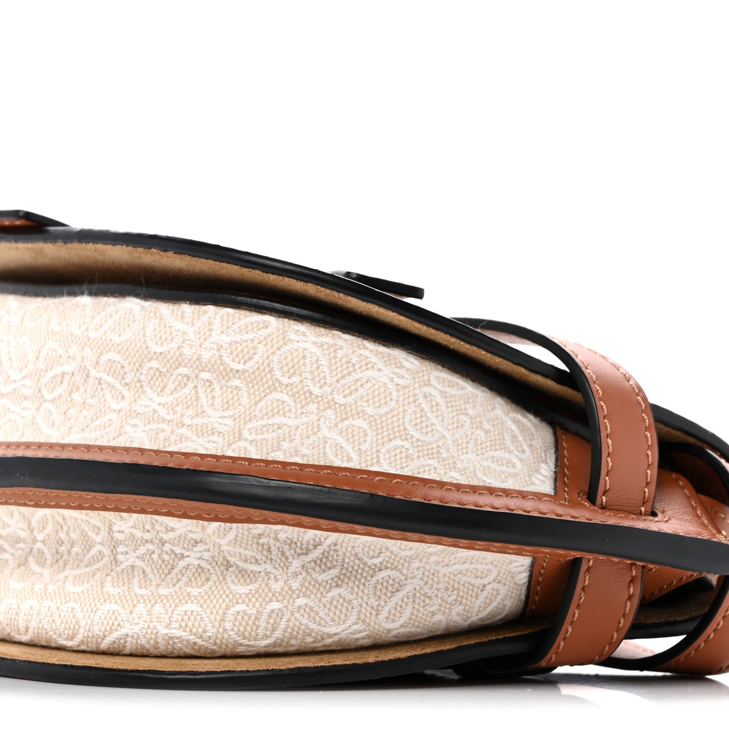 Calfskin Canvas Anagram Mini Gate Dual Bag Ecru Tan