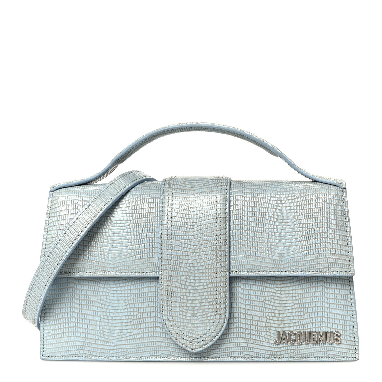 Calfskin Lizard Embossed Le Grand Bambino Light Blue
