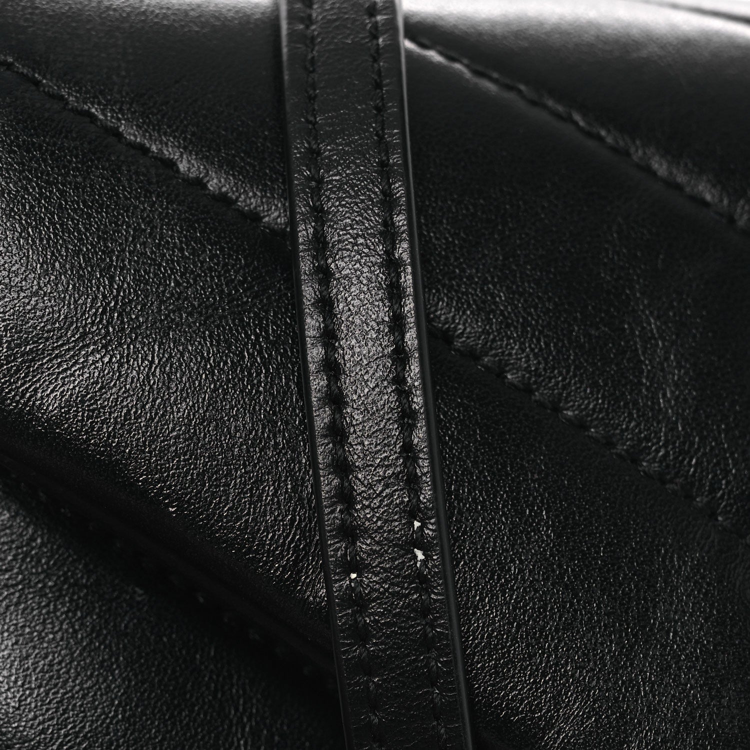 Calfskin Y Quilted Monogram Monochrome Toy Loulou Crossbody Bag Black