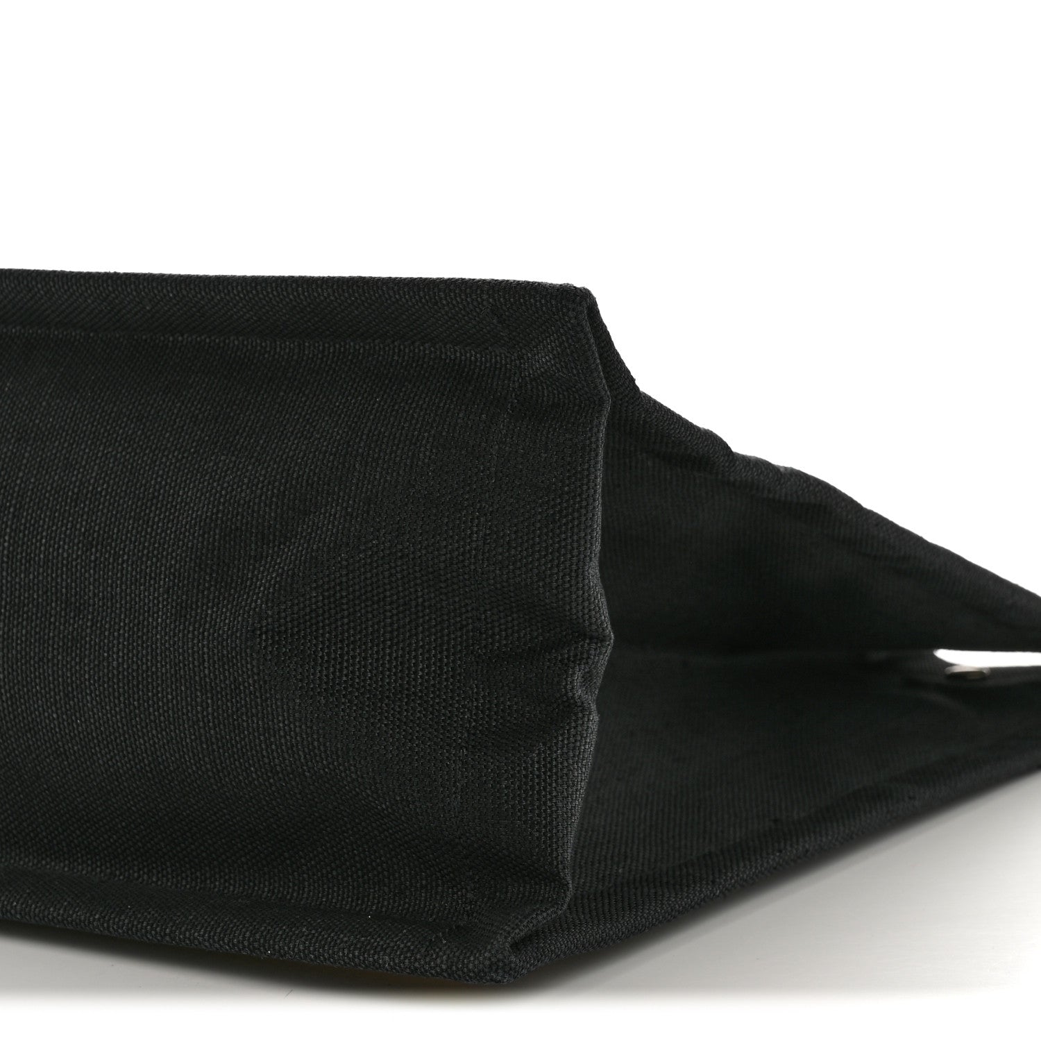 Raffia Linen Calfskin Rive Gauche Tote Naturale Black