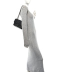 Metallic Sheepskin Quilted 2.55 Reissue Mini Flap Dark Silver