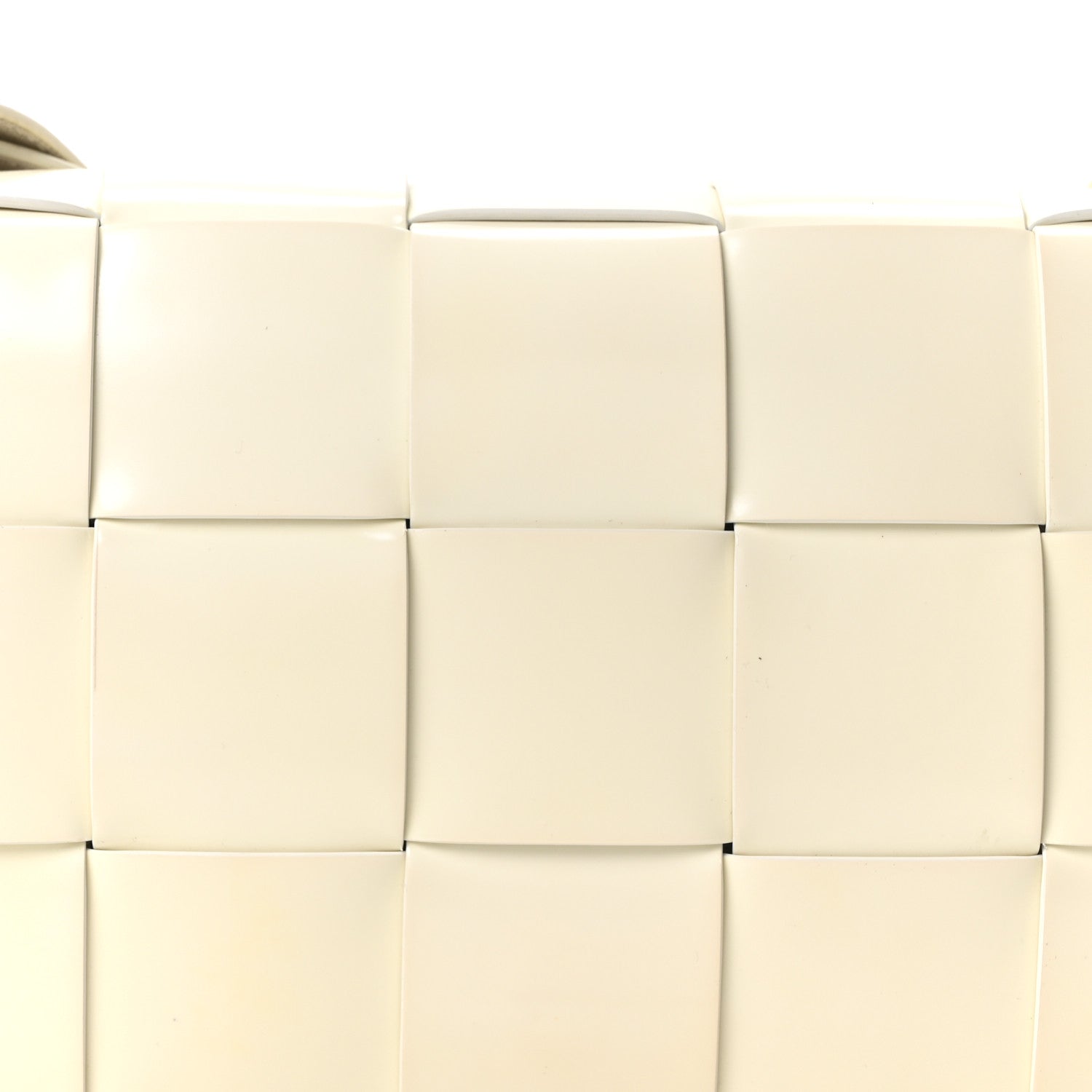 Patent Maxi Intrecciato Cassette Crossbody Bag White
