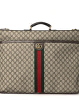 GG Supreme Monogram Textured Dollar Calfskin Web Ophidia Savoy Garment Bag Beige Ebony New Acero