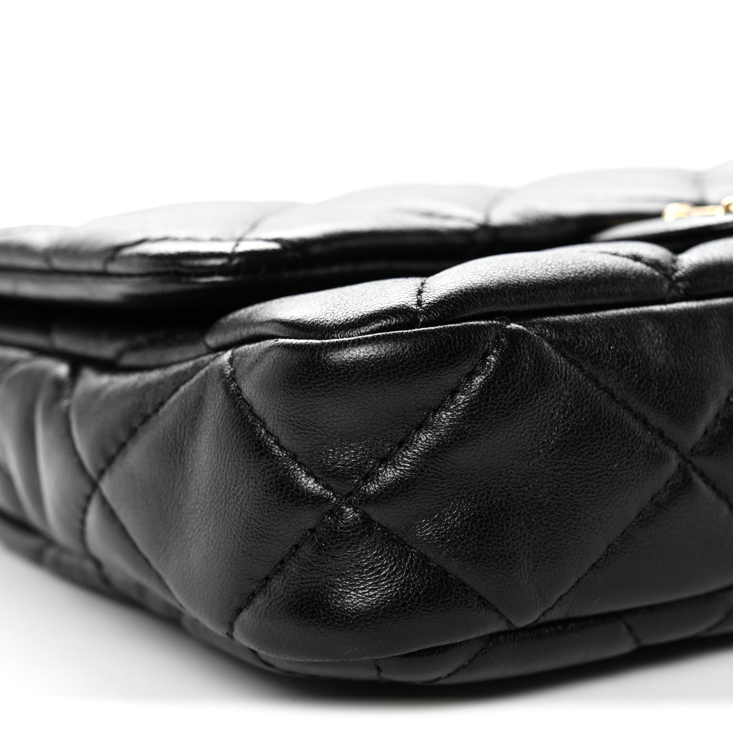 Lambskin Quilted Small Funky Town Flap Black