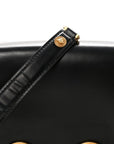 Calfskin Medallion Tribute Shoulder Bag  Black
