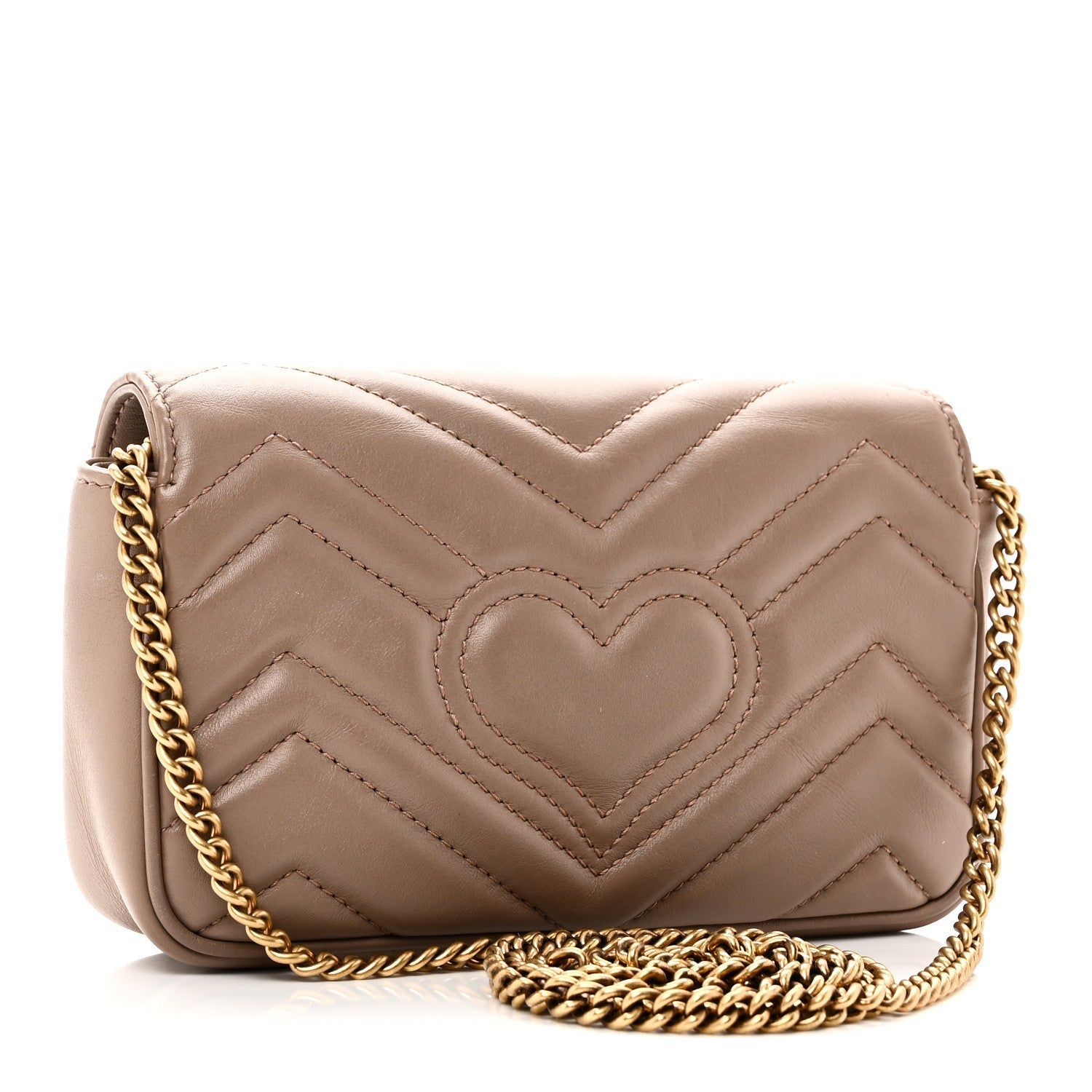 Calfskin Matelasse Super Mini GG Marmont Shoulder Bag Porcelain Rose