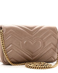Calfskin Matelasse Super Mini GG Marmont Shoulder Bag Porcelain Rose