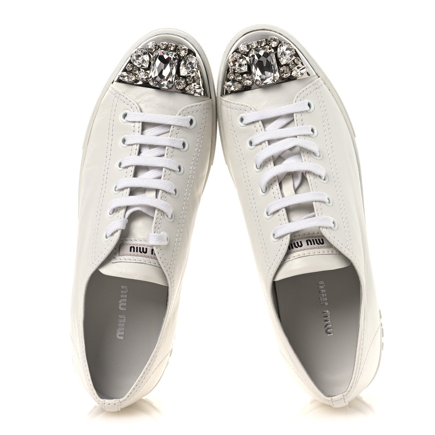 Naplak Crystal Low Top Platform Sneakers 40 White