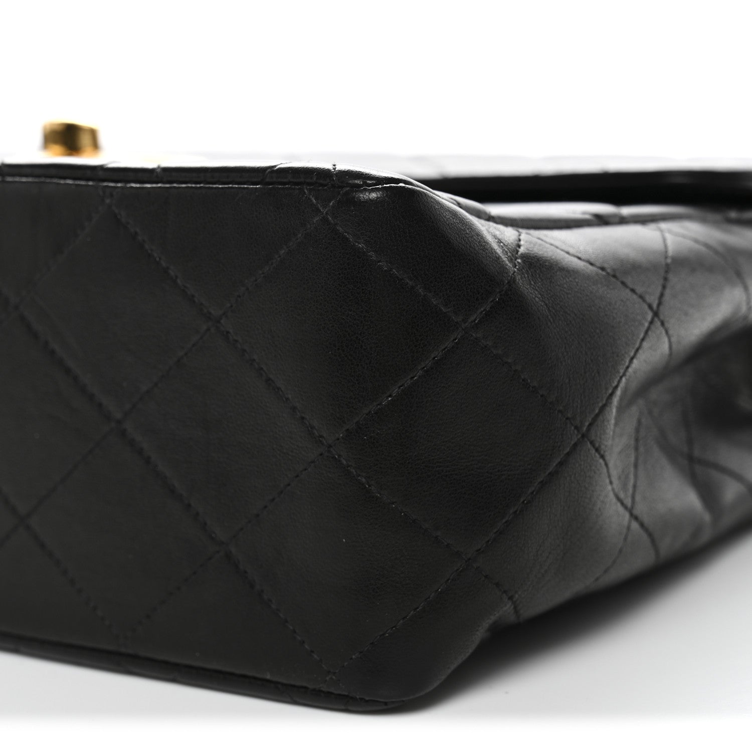 Lambskin Quilted Jumbo Single Flap Black