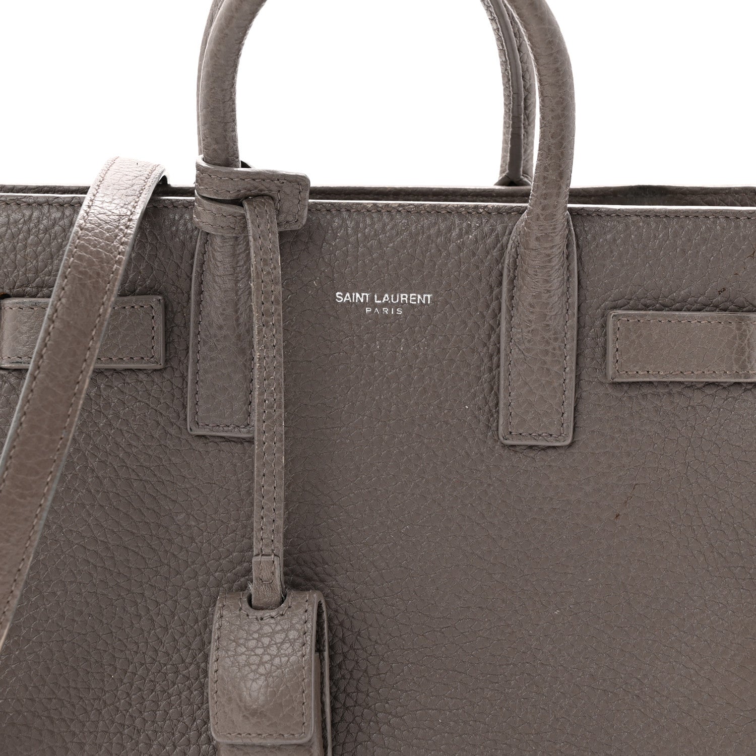 Grained Calfskin Baby Sac De Jour Fog