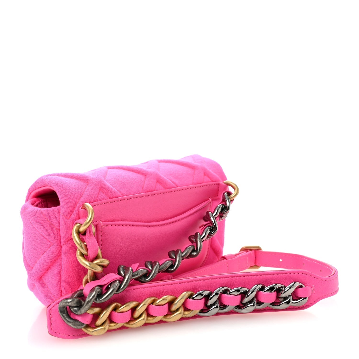 Jersey Quilted CHNL 19 Waist Bag Pink