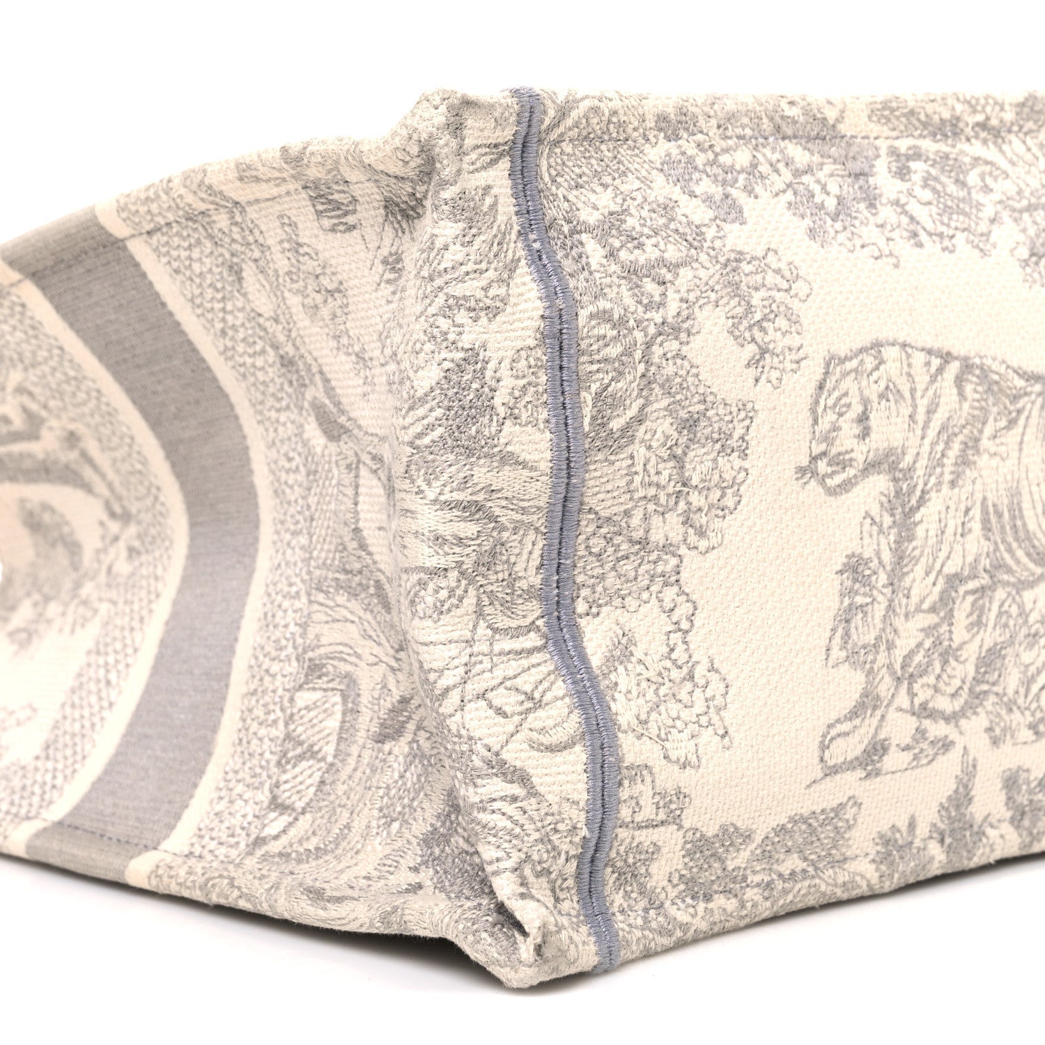 Canvas Embroidered Medium D1ORiviera Toile De Jouy Book Tote Gray
