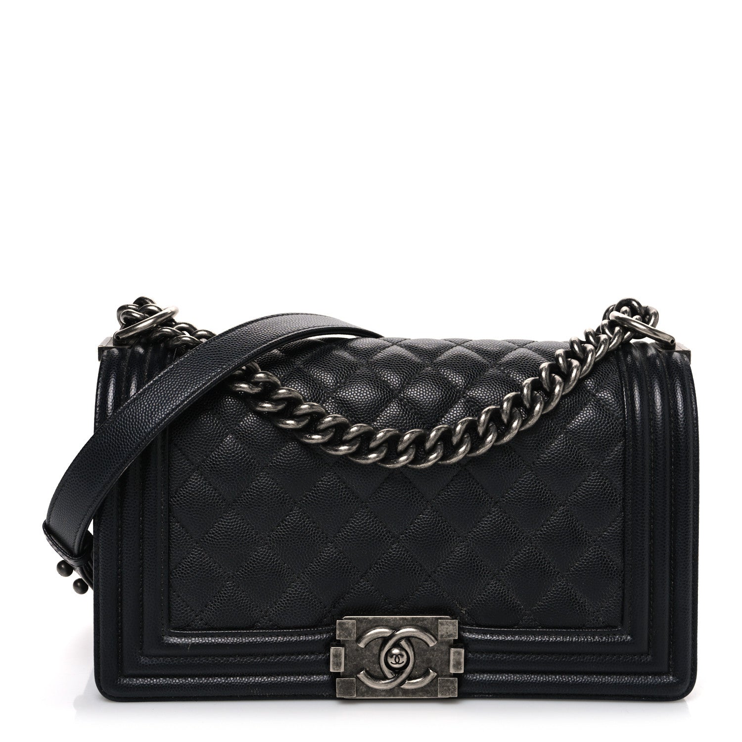 Caviar Quilted Medium Boy Flap Black
