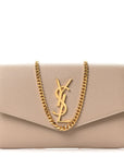 Grain De Poudre Monogram Uptown Chain Wallet Dark Beige