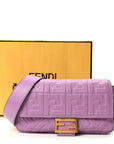 Nappa FF 1974 Embossed Baguette Agapanto