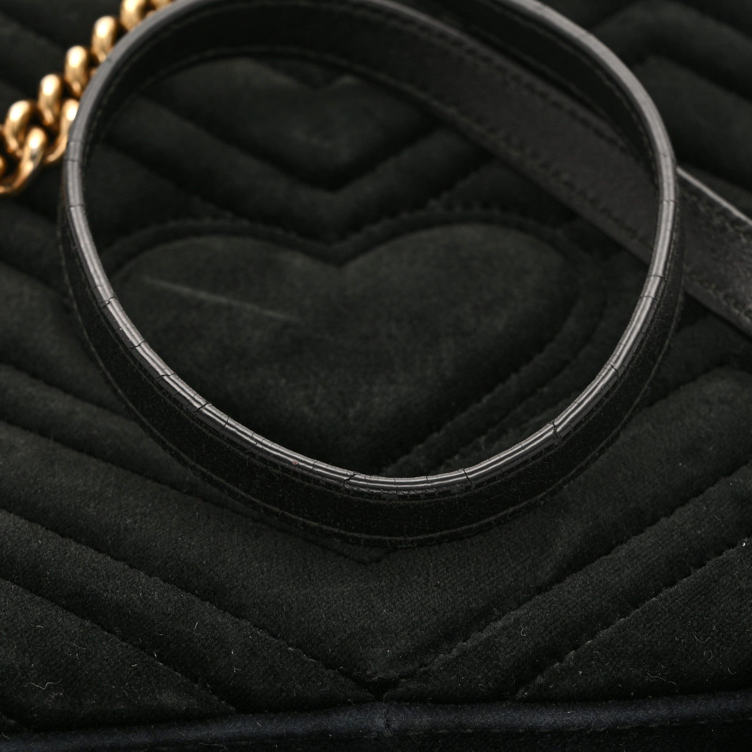 Velvet Matelasse Loved Embroidered Medium GG Marmont Shoulder Bag Black