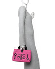 Canvas Printed Open Your Heart Tote Pink Black