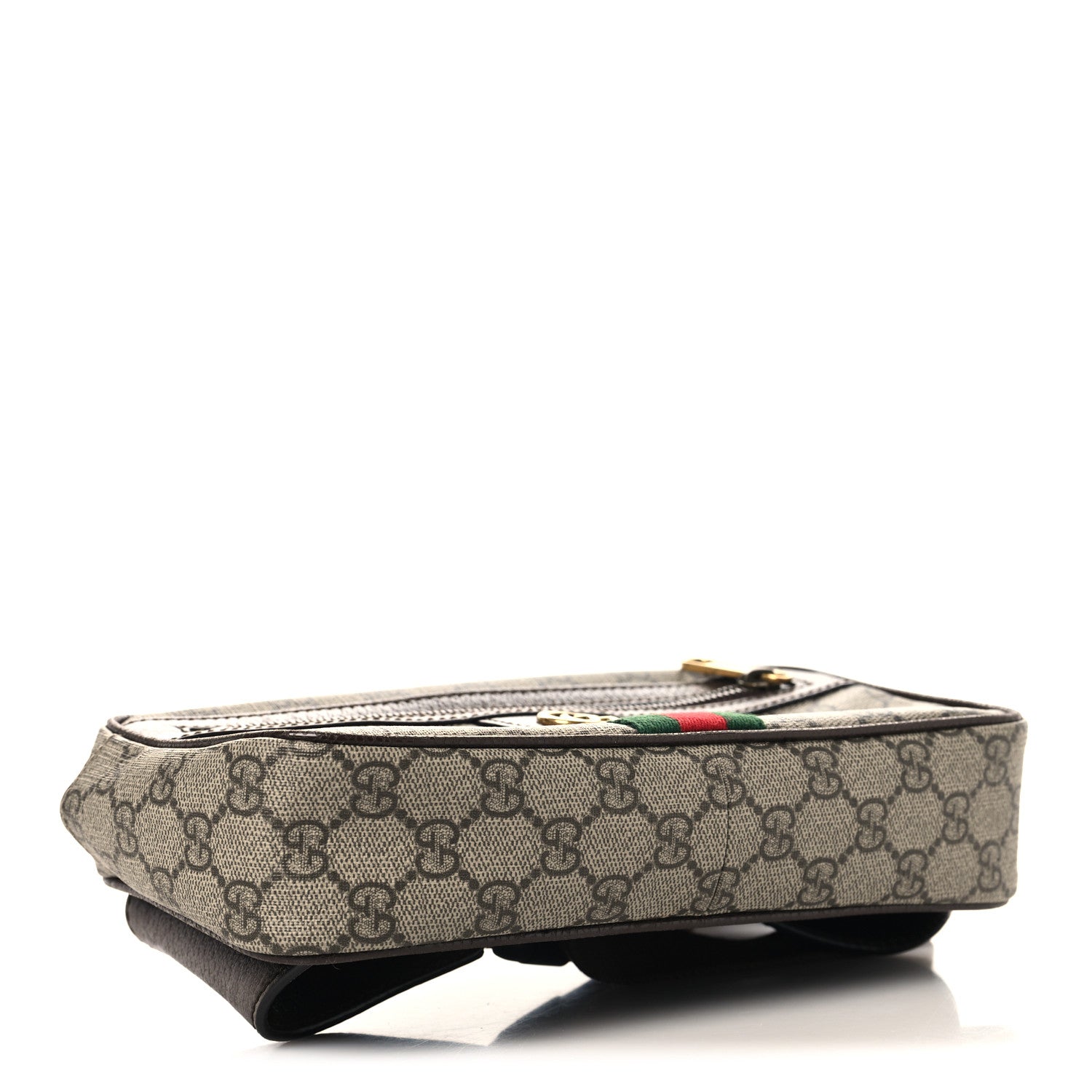 Soft GG Supreme Monogram Medium Ophidia Belt Bag Dark Brown