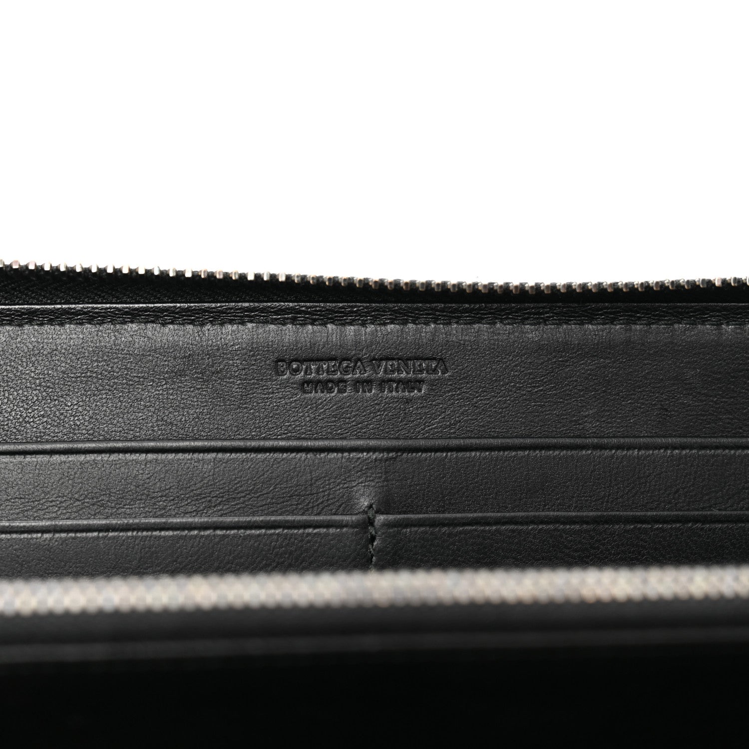 Nappa Intrecciato Zip Around Wallet Black
