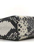 Calfskin Snakeskin Embossed Shutter Camera Crossbody Bag Black White
