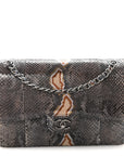 Metallic Snakeskin Jumbo Double Flap Blue