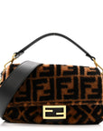 Shearling Vitello Dolce Macro FF 1974 Baguette Tobacco Black